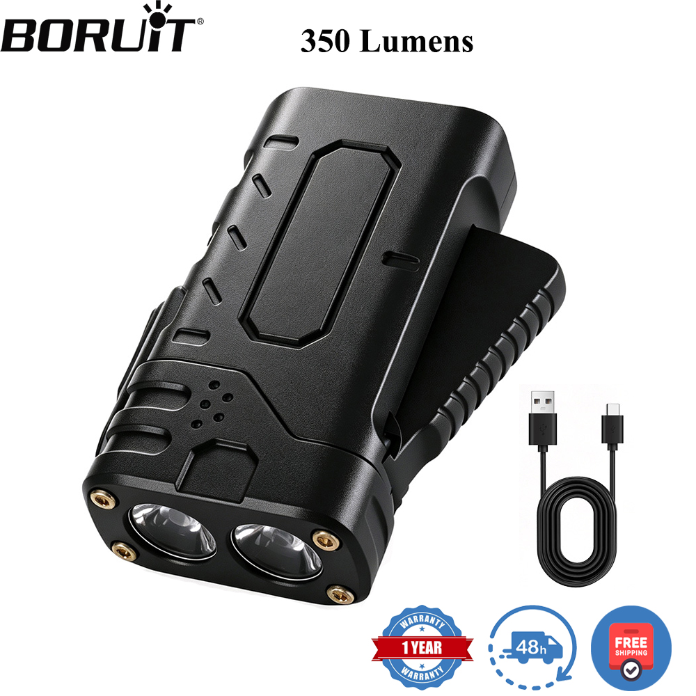 Tactical Flashlight Rechargeable - BORUIiT Hand Crank EDC LED Flashlight