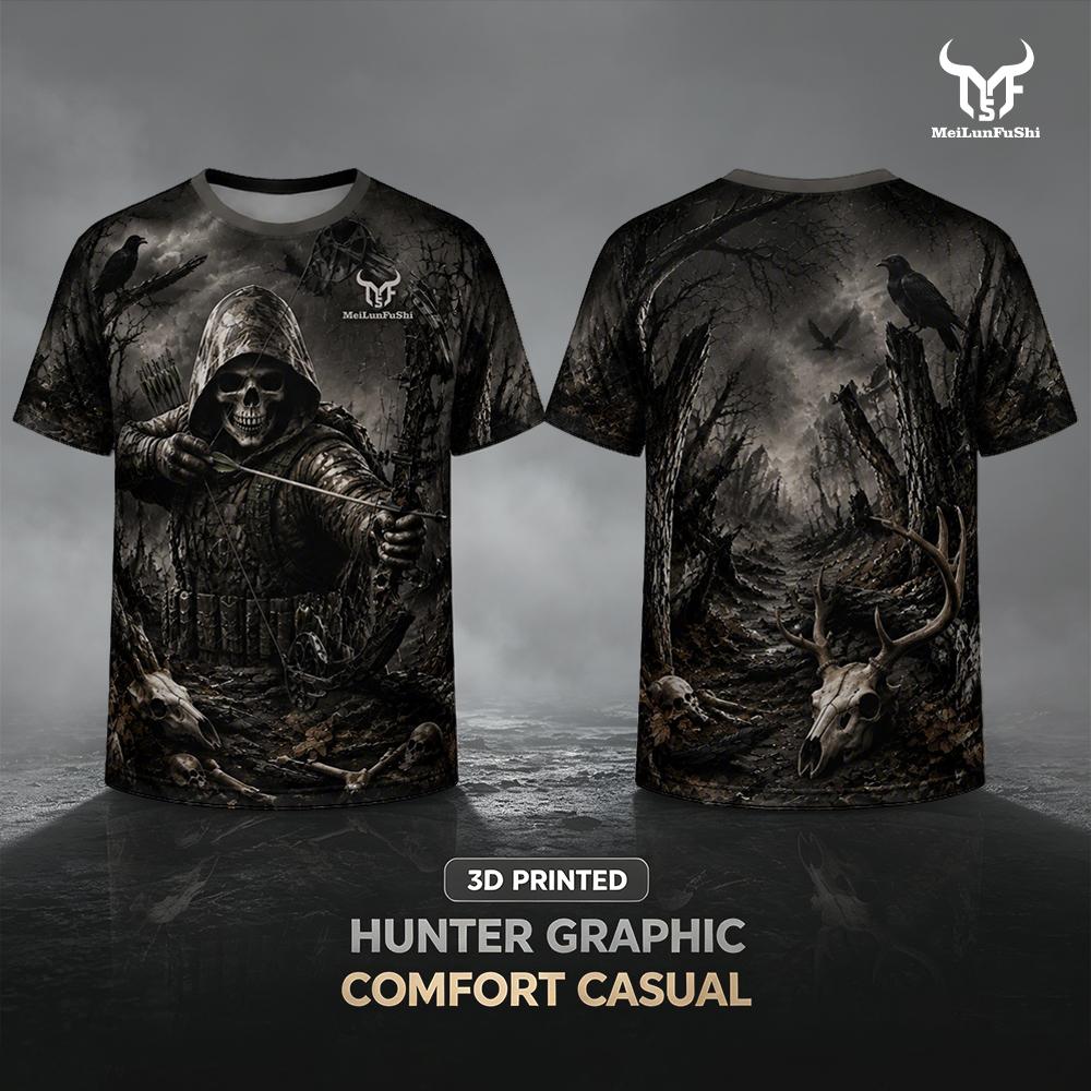 Gothic Skull Archer 3D Print T - Outdoor Hunting Graphic Tees recension och pris