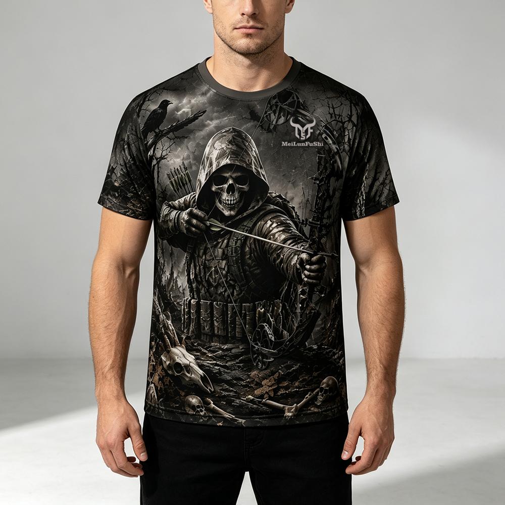 Gothic Skull Archer 3D Print T - Outdoor Hunting Graphic Tees recension och pris