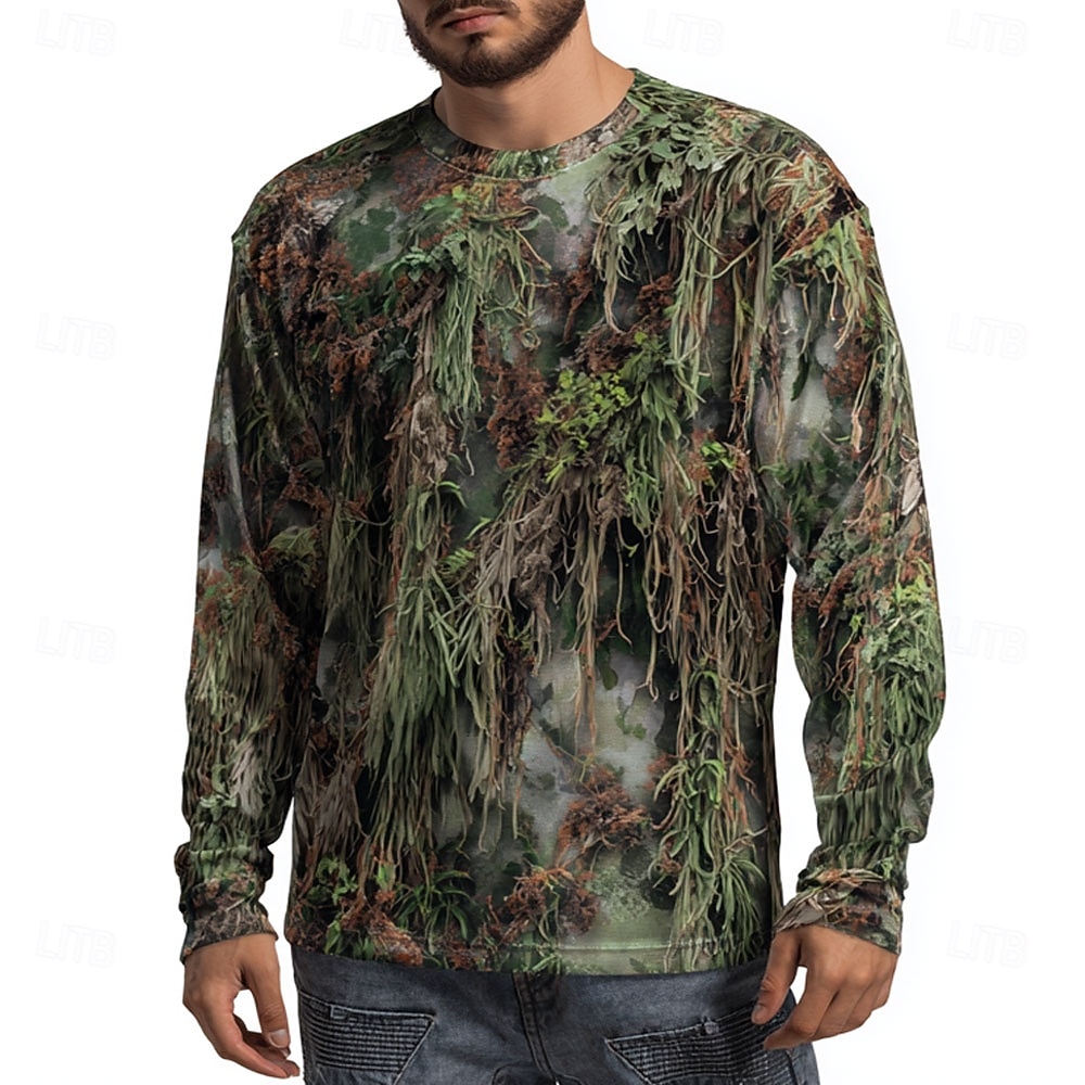 Men's Camo Animal Print Long S - Outdoor Hunting Graphic Tees recension och pris