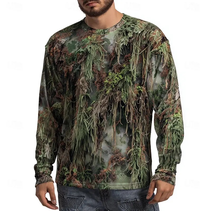 Men's Camo Animal Print Long S - Outdoor Hunting Graphic Tees recension och pris