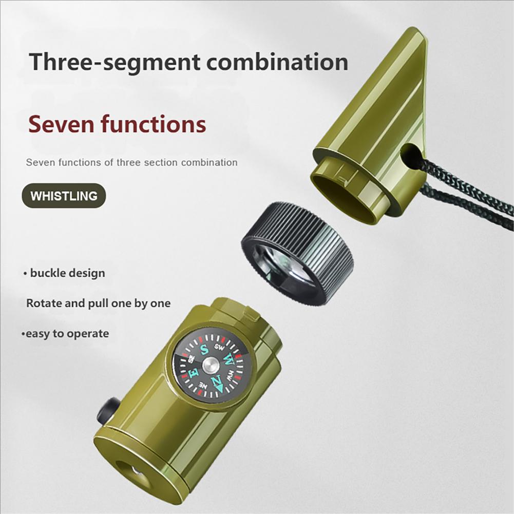 7-In-1 Multifunctional Whistle - Hunting Outdoor Thermometer recension och pris