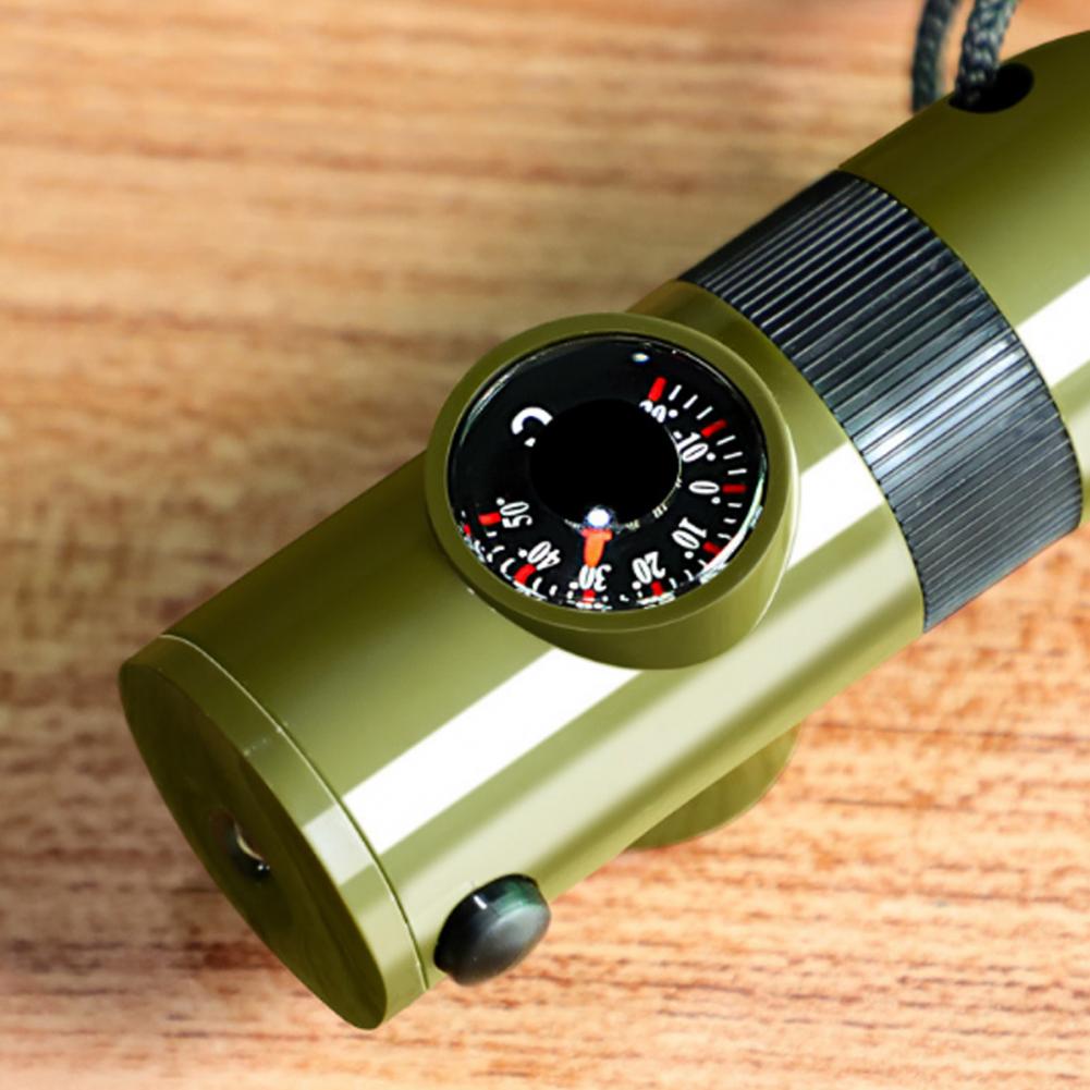 7-In-1 Multifunctional Whistle - Hunting Outdoor Thermometer recension och pris