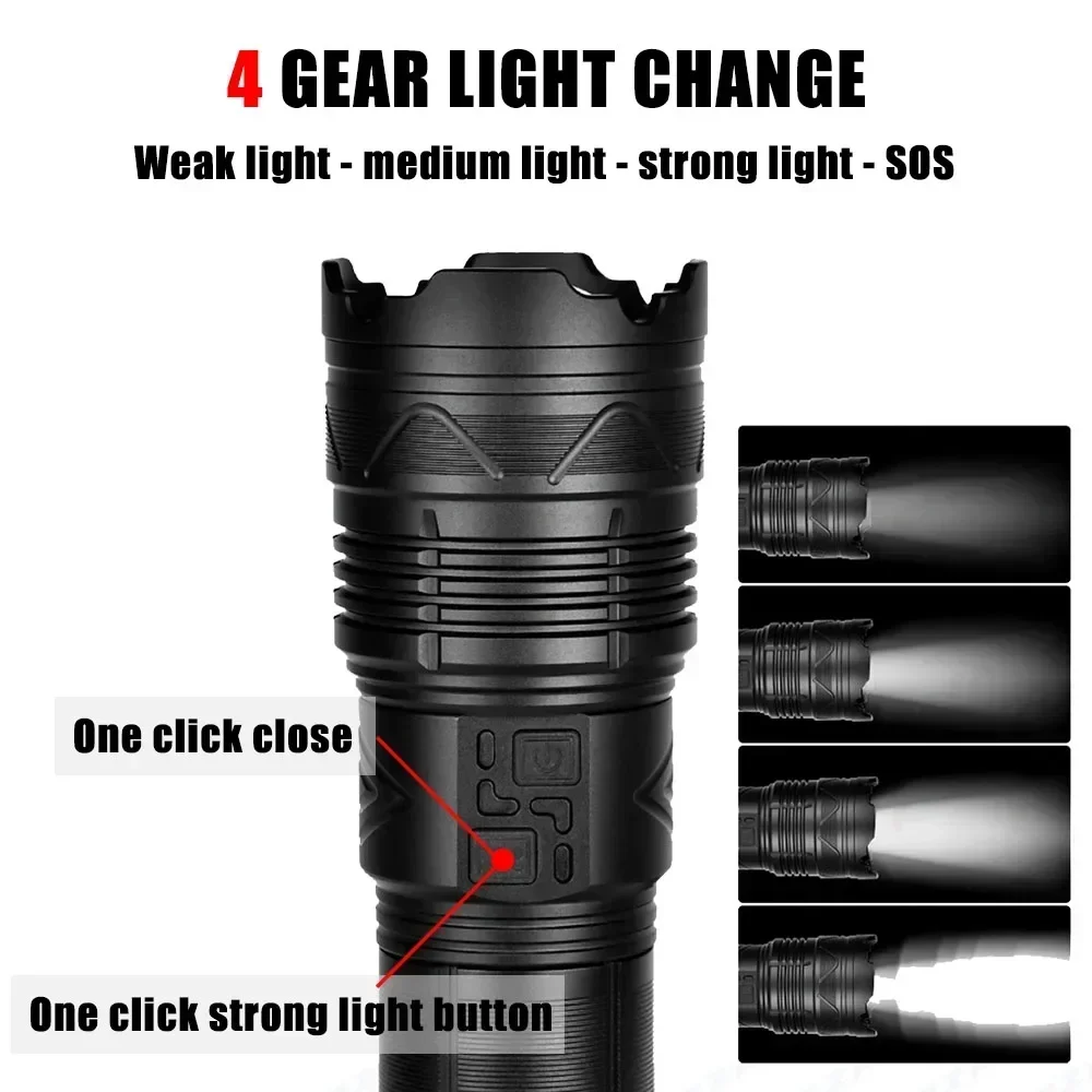 99000000LM Super Bright LED Fl - Tactical Flashlight Rechargeable recension och pris