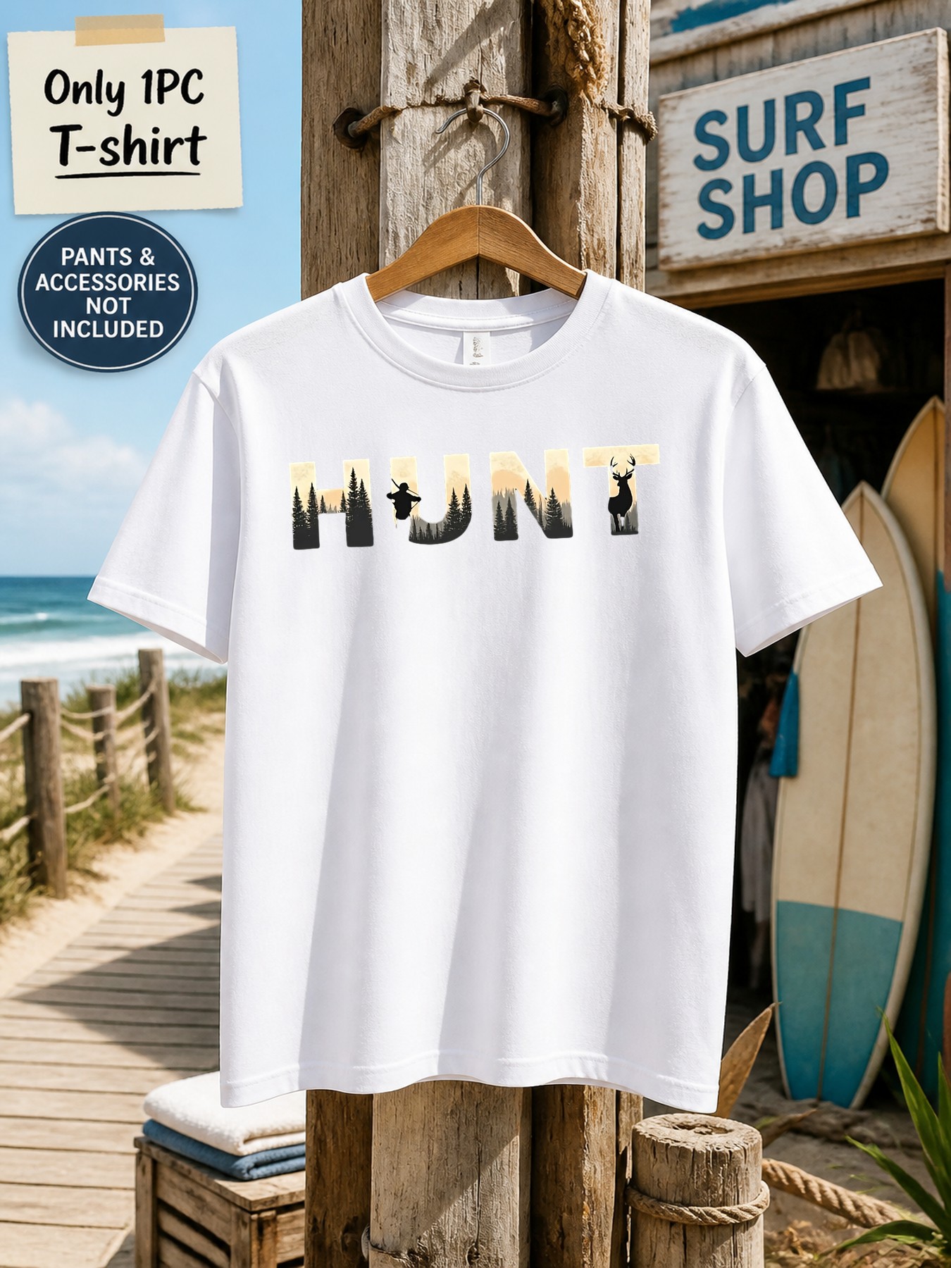 1pc Men'S Graphic T-Shirt Hunt - Outdoor Hunting Graphic Tees recension och pris