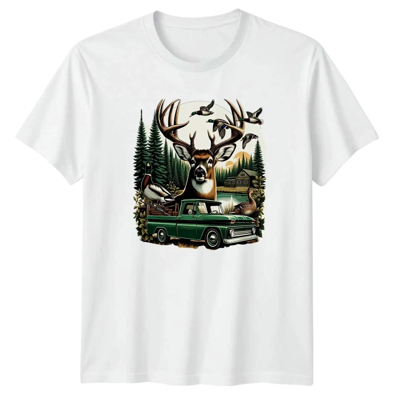 Deer Duck Hunting Lodge Wilder - Outdoor Hunting Graphic Tees recension och pris
