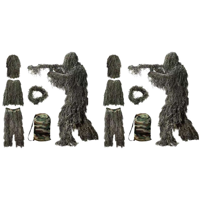 AEF6-2X 5 In 1 Ghillie Suit,3D - Hunting Outdoor Apparel recension och pris
